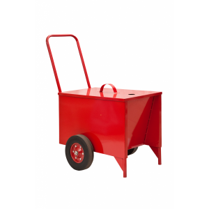 Wheeled Sand Bucket with Fire Paint 100lt